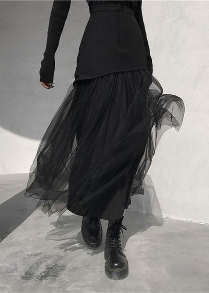 Jolie | Women's Mesh Patchwork Midi Skirt