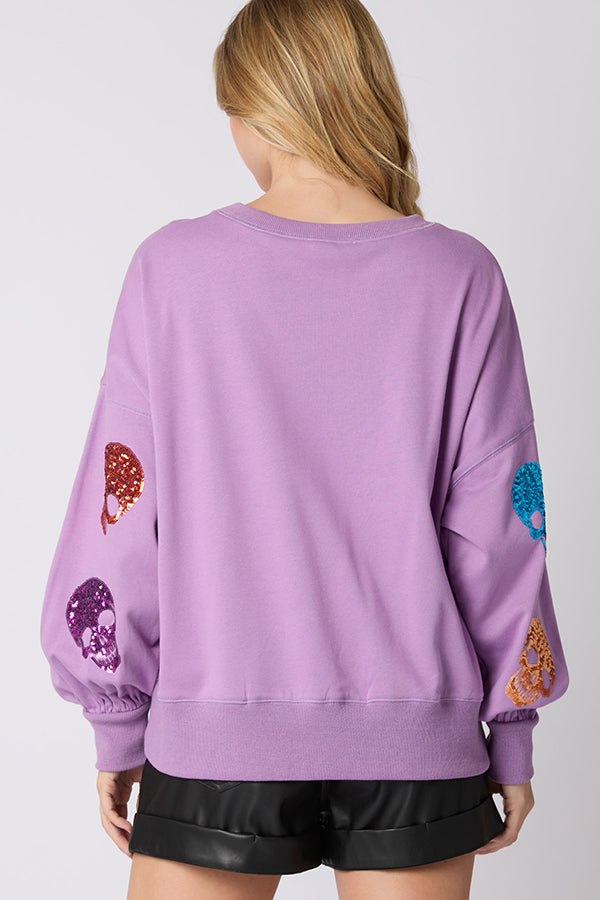 Richenda | Women's Sequin Skull Sweatshirt with Round Neck - image 12