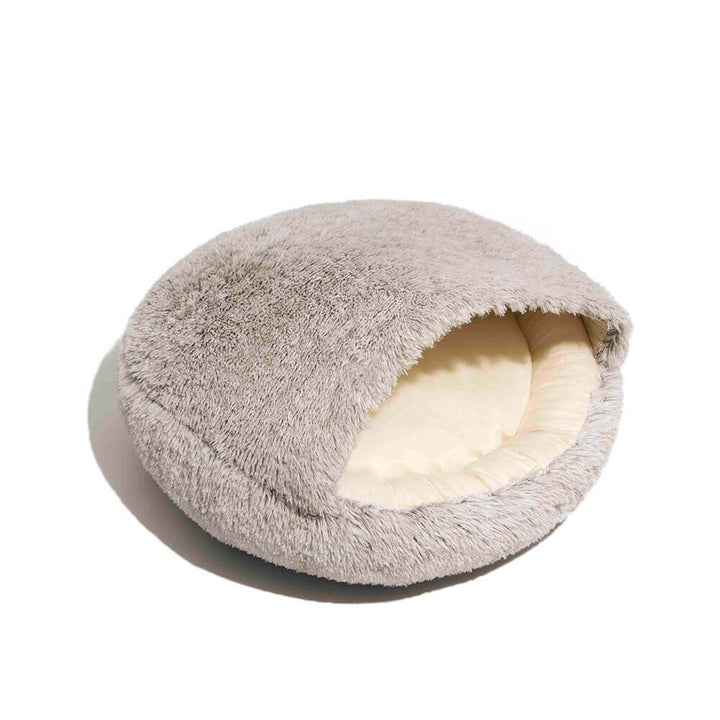 Shoreham | Plush Semi-Enclosed Pet Nest Bed with Hood - image 14