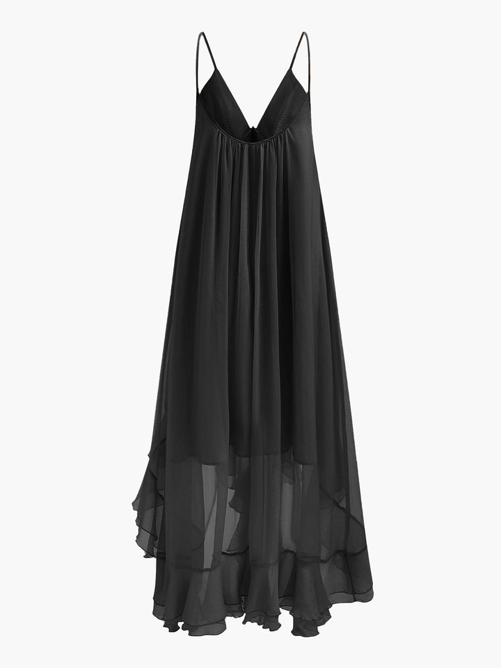 Norah | Women's Chiffon Layered Dress with Cloak
