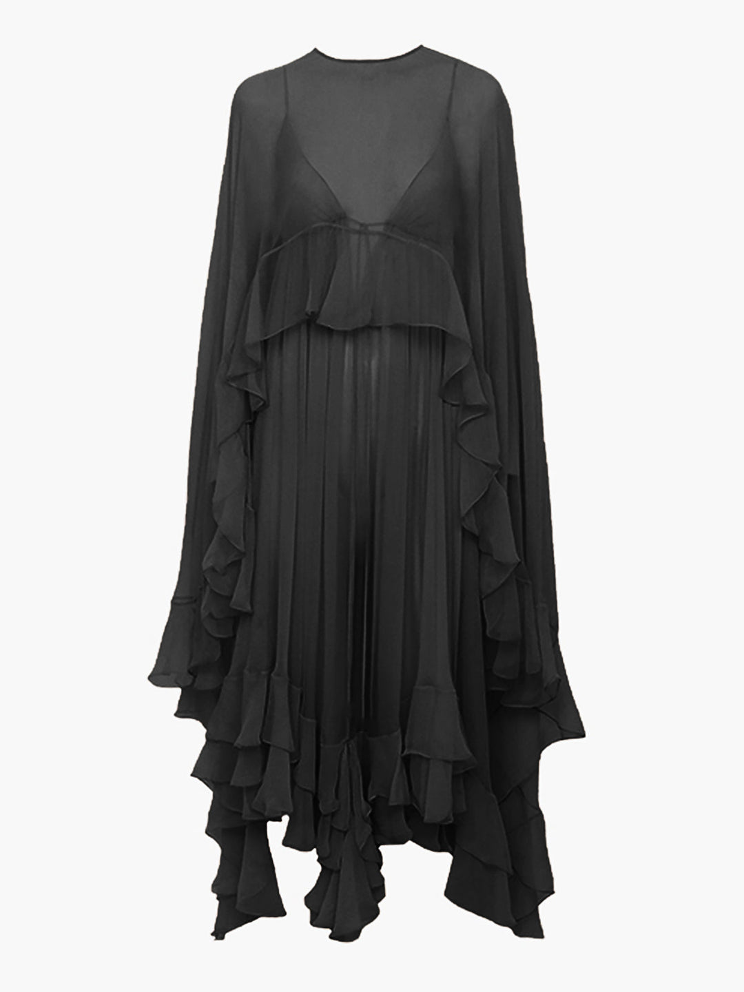 Norah | Women's Chiffon Layered Dress with Cloak