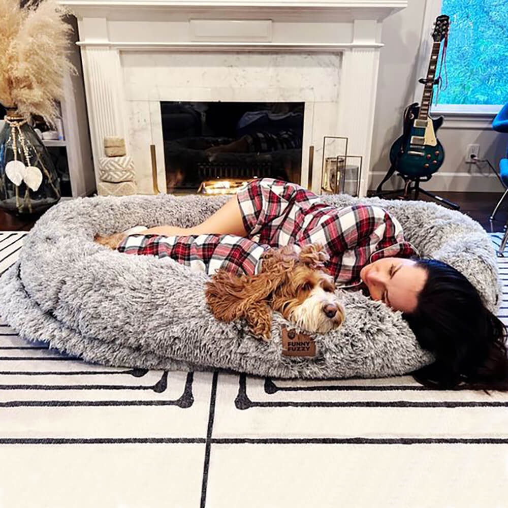 Inverloch | Extra Large Human Dog Bed with Faux Fur Throw - image 10