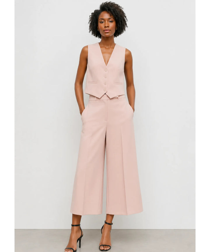 Anwen | Women's Tailored Vest and Wide Leg Pants Set