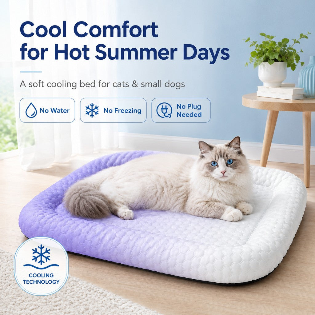Alkmini | Cool-Touch Gradient Pet Cooling Bed for Summer Naps - image 9