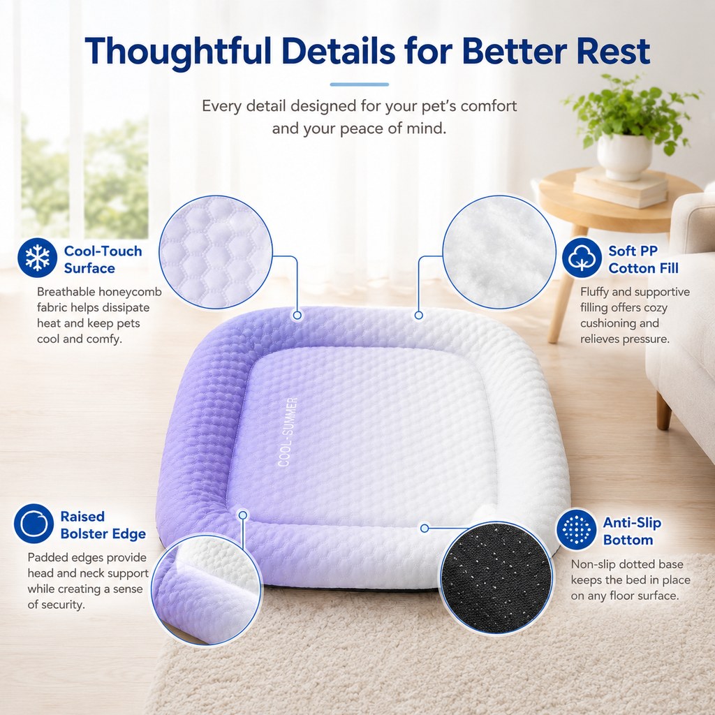 Alkmini | Cool-Touch Gradient Pet Cooling Bed for Summer Naps - image 8