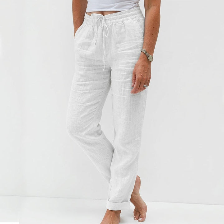 Daphne | Women's Elastic Waist Cotton Linen Casual Pants