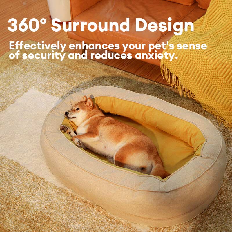 Pambula | Donut Dog Bed with Raised Bolster and Waterproof Liner - image 2
