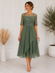Daphnee | Women's Lace Bodice Chiffon Midi Dress