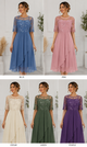 Daphnee | Women's Lace Bodice Chiffon Midi Dress