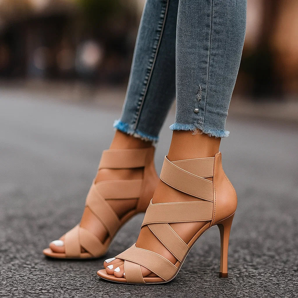 Adalyn | Women's Cushioned Strappy Heeled Sandals
