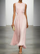 Bellamira | Women's Sleeveless Ruched Waist Maxi Dress with Round Neck - image 5