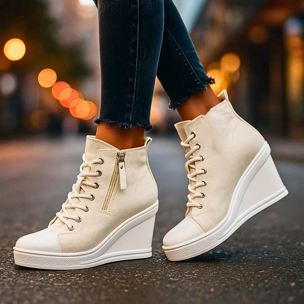 Jade | Women's Lace-Up Platform Wedge Sneakers