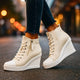 Jade | Women's Lace-Up Platform Wedge Sneakers