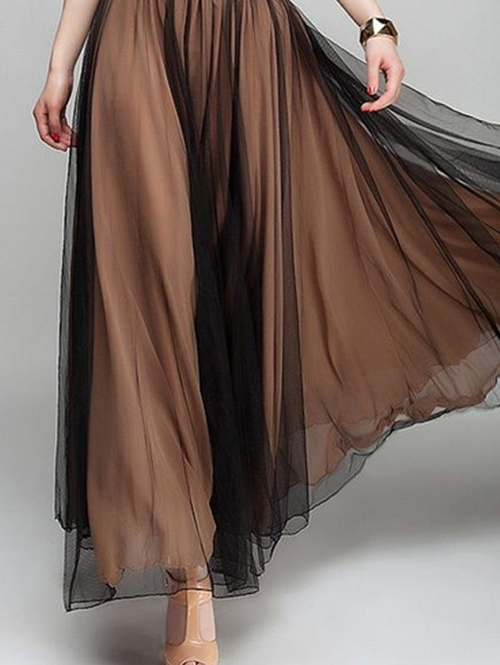 Nicolette | Women's Elegant Plain Boat Neck Flowy Hem Maxi Dress