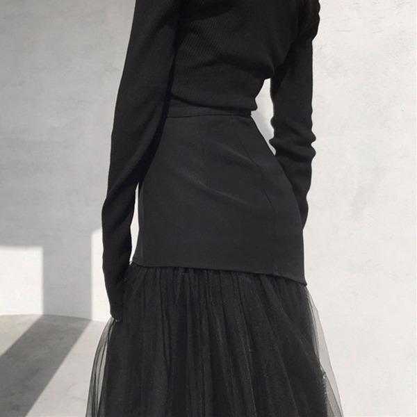 Jolie | Women's Mesh Patchwork Midi Skirt