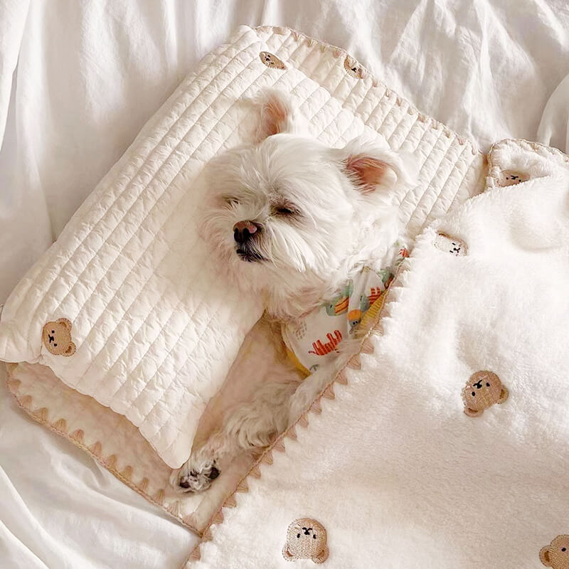 Freshwater | Embroidered Cotton Pet Pillow, Quilt and Bed Set - image 2