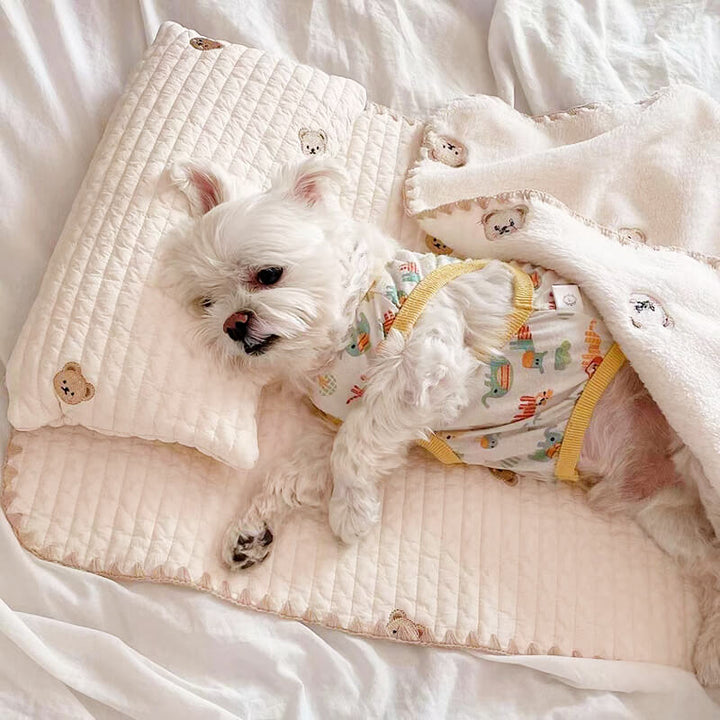 Freshwater | Embroidered Cotton Pet Pillow, Quilt and Bed Set - image 5