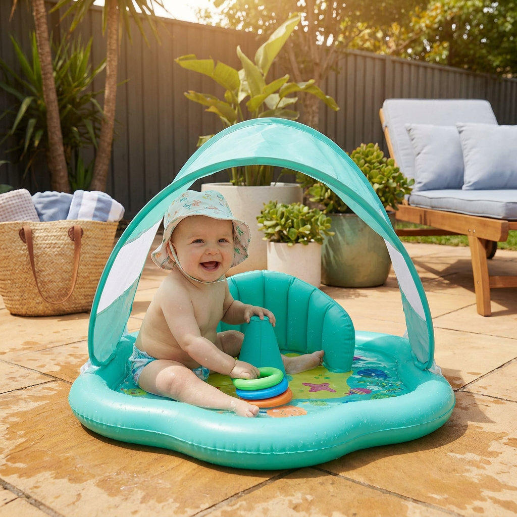 Bramble | Baby Water Play Mat with Inflatable Pool and Protective Canopy - image 1