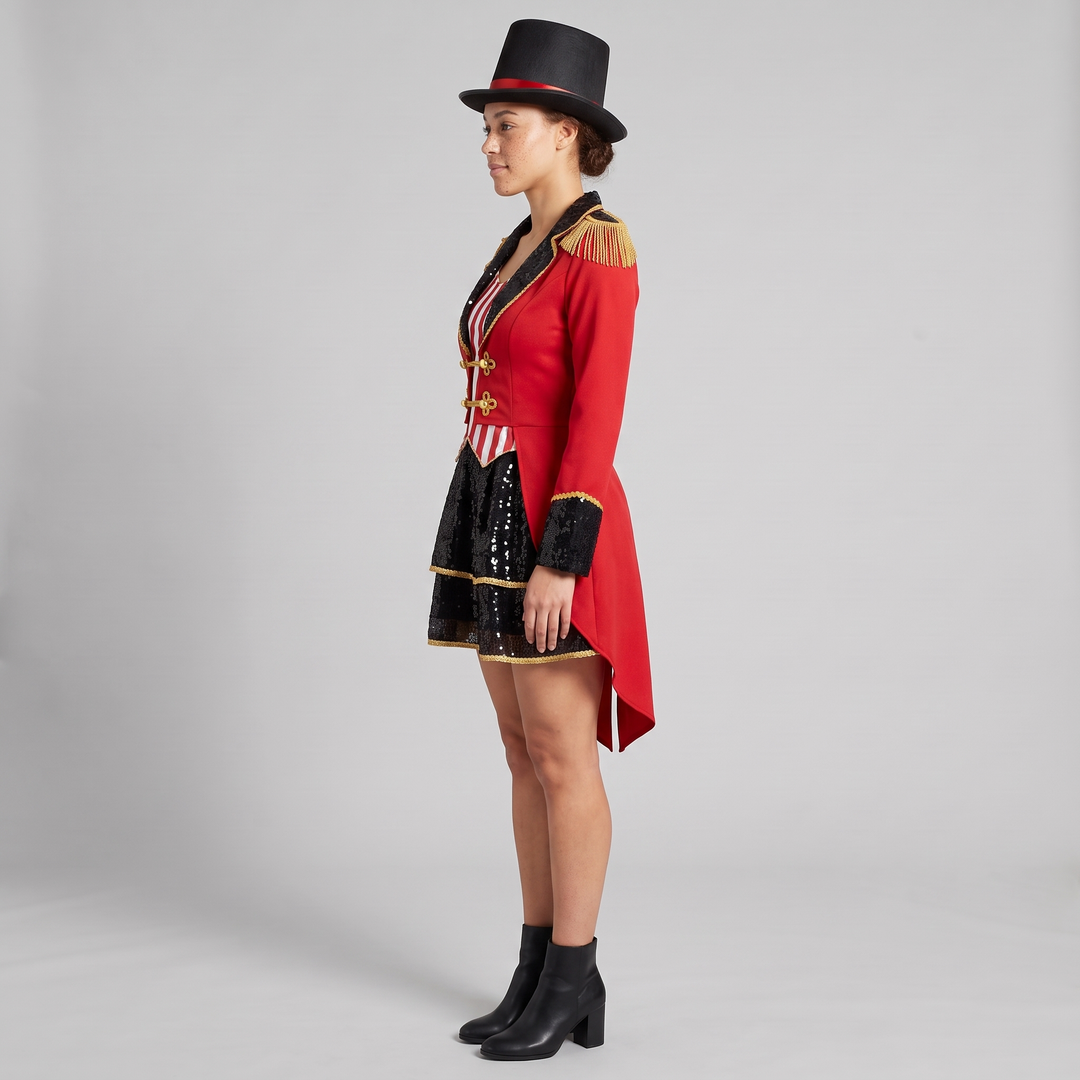 Rohese | Women's Red Sequin Ringmaster Costume Set with Matching Hat - image 4