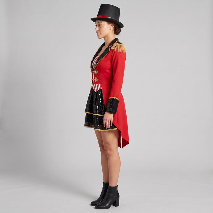 Rohese | Women's Red Sequin Ringmaster Costume Set with Matching Hat - image 4