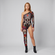 Isemay | Women's One-Shoulder Skull Print Jumpsuit with Asymmetric Leg - image 1