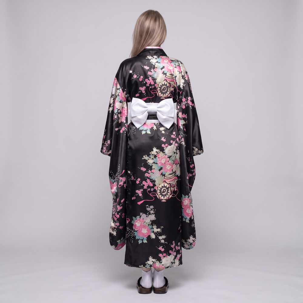 Dowsabel | Women's Japanese Floral Kimono Robe with Wide Square Sleeves - image 2