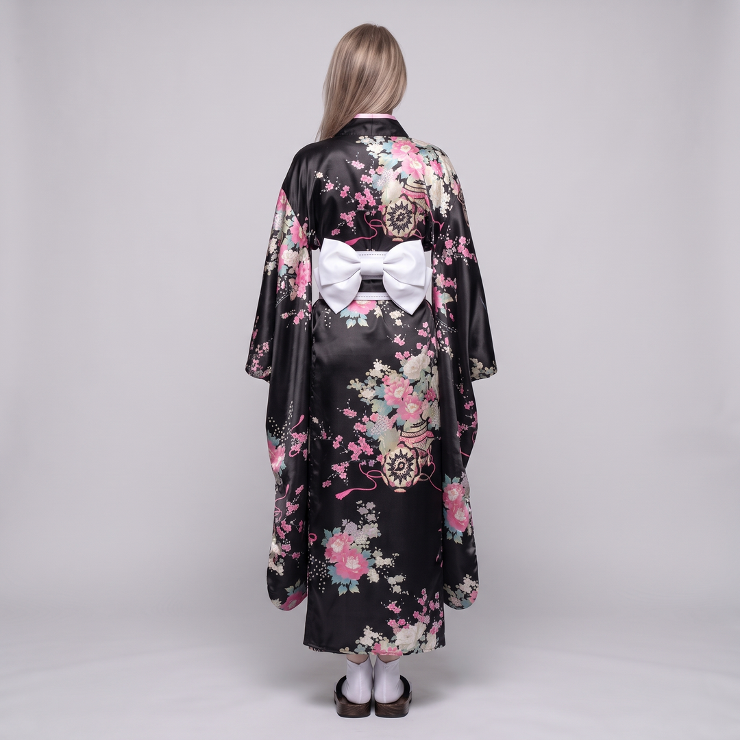 Dowsabel | Women's Japanese Floral Kimono Robe with Wide Square Sleeves - image 2