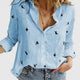 Sabine | Women's Relaxed Cotton-Linen Button-Down Blouse with Lapel Collar