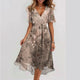 Alwyn | Women's Floral Wrap Midi Dress with V-Neck and Flutter Sleeves - image 3
