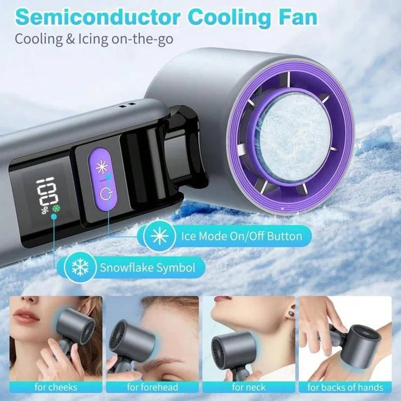 Tansy | 3 in 1 Rechargeable Handheld Cooling Fan with Semiconductor Cooling Plate - image 4
