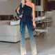 Edith | Women's Sequin One-Shoulder Top and Flared Pants Set