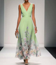 Undine | Women's Floral V-Neck Maxi Dress - image 4