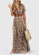 Selina | Women's Gathered-Waist Bohemian Maxi Dress with Round Neck and Short Sleeves - image 4