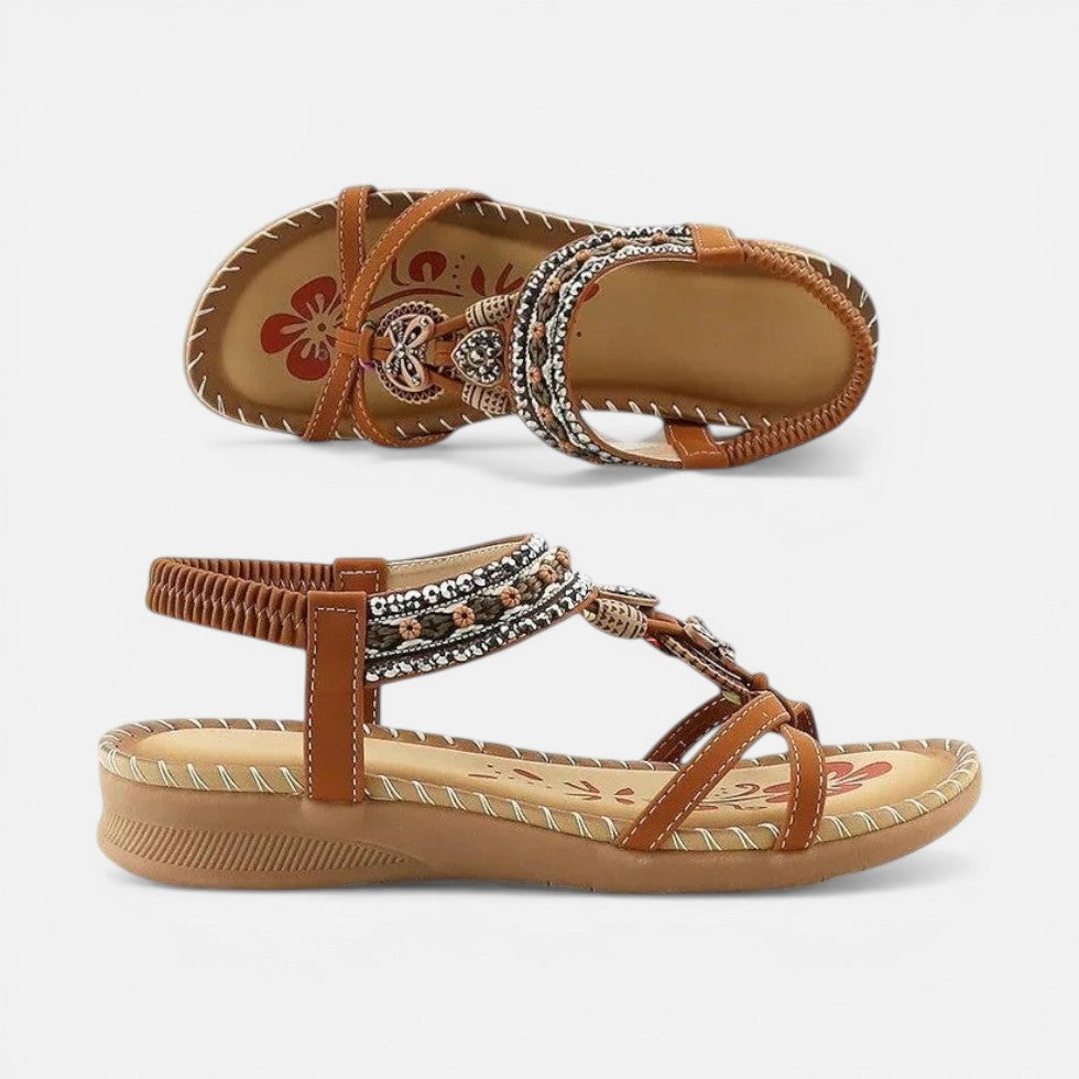 Thomasina | Women's Beaded Strap Flat Sandals