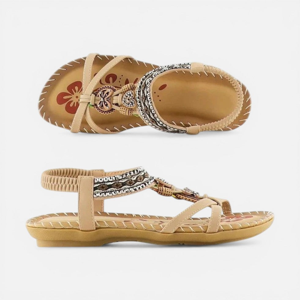 Thomasina | Women's Beaded Strap Flat Sandals