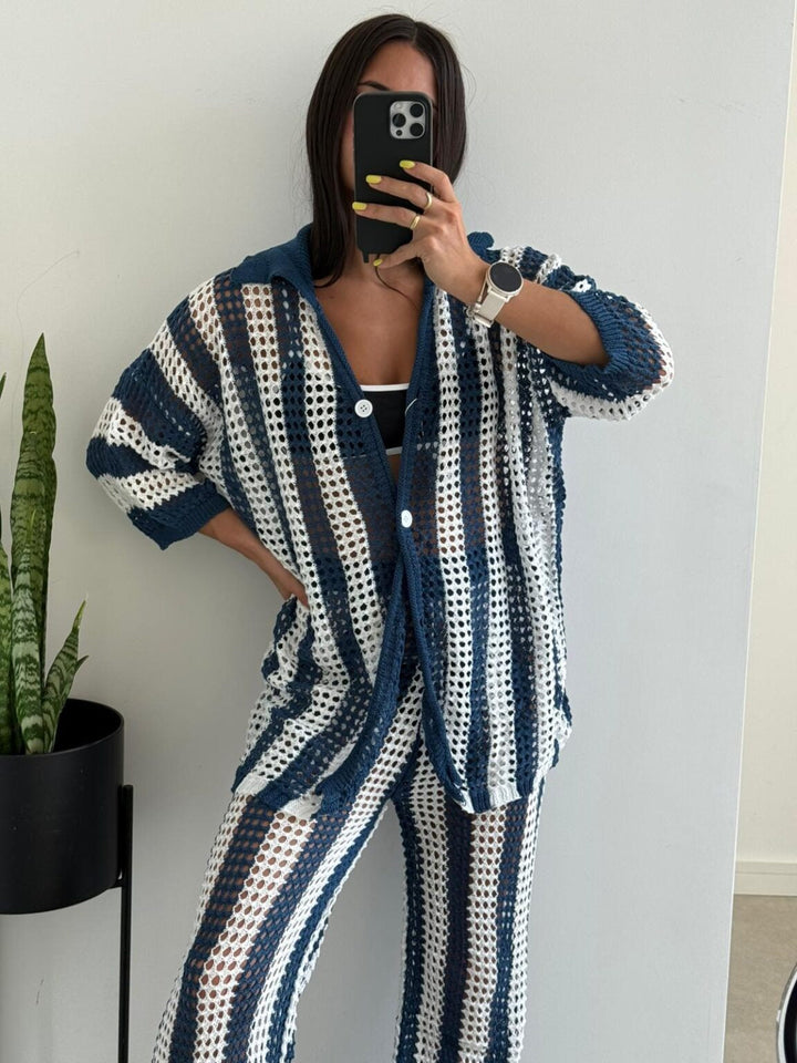 Jacquetta | Women's Camara Striped Crochet Co-Ord Set