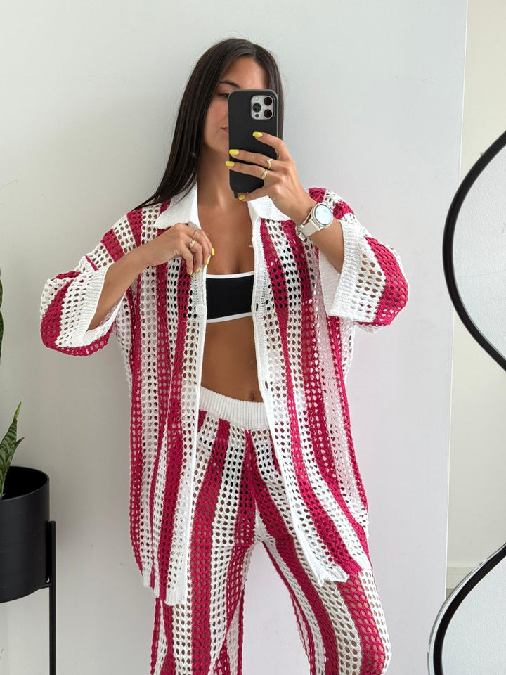 Jacquetta | Women's Camara Striped Crochet Co-Ord Set