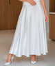 Lorelei | Women's Flowy Satin Maxi Skirt with Elastic Waist