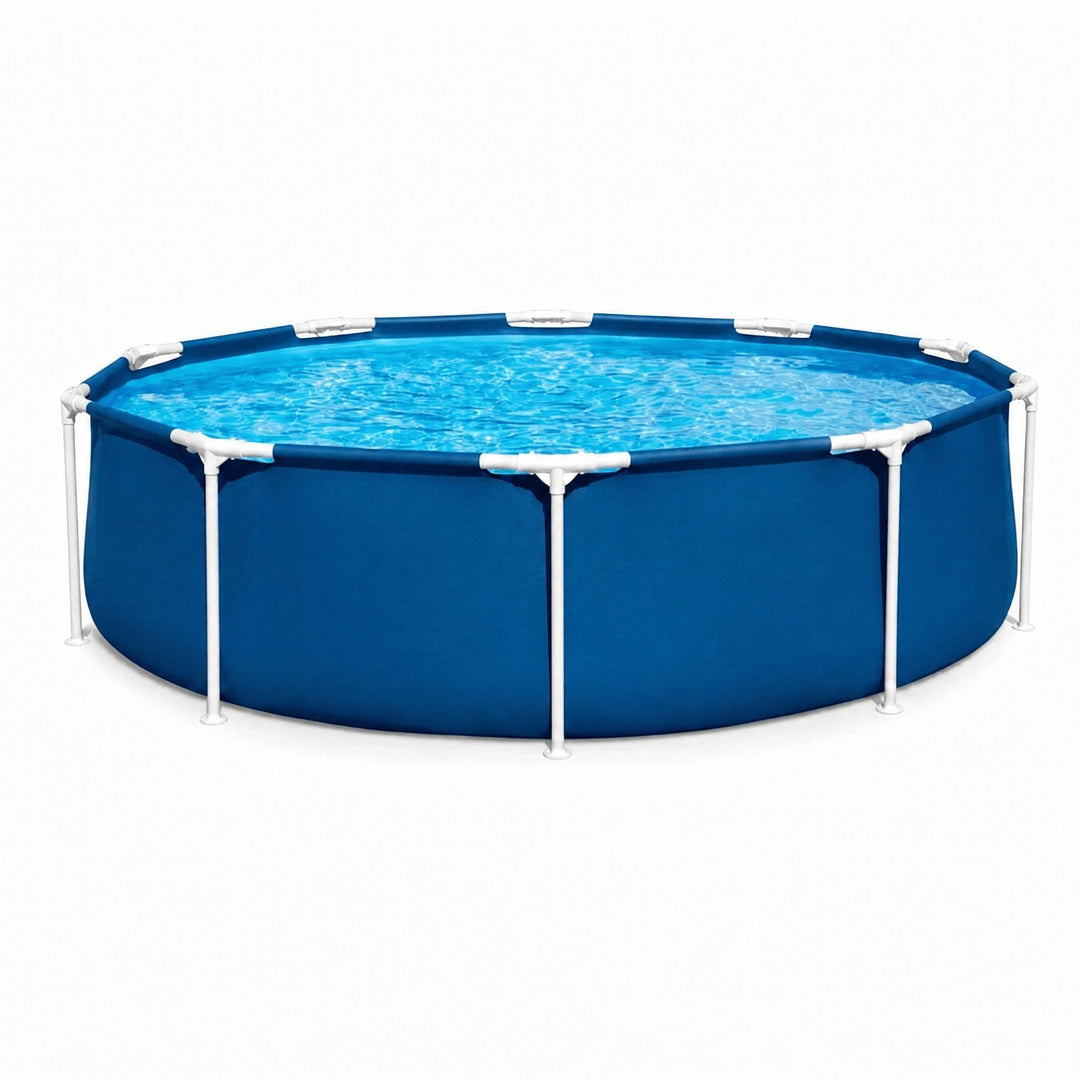 Kiama | 8ft Frame Pool with Filter Pump, Above Ground Family Swimming Pool, 244cm Steel Frame Garden Pool - image 1