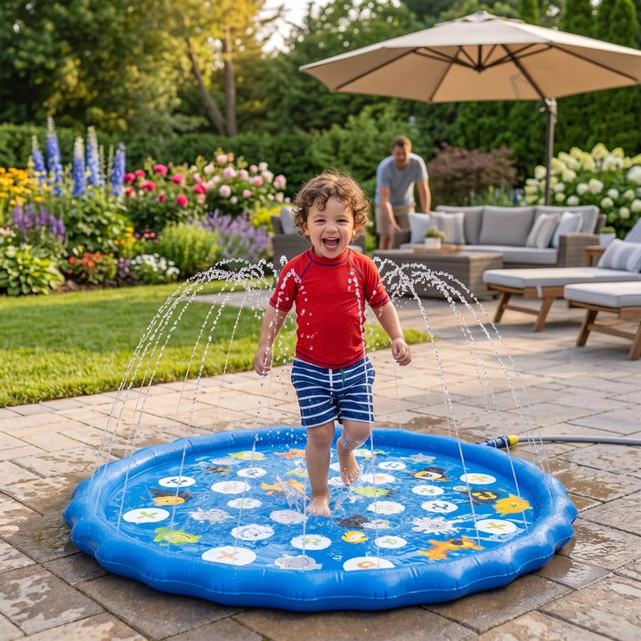 Cronulla | Kids Inflatable Splash Pad with Sprinkler Outdoor Water Play Mat 170cm - image 2