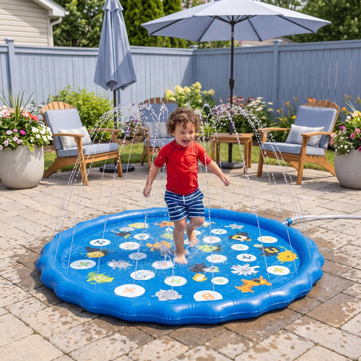 Cronulla | Kids Inflatable Splash Pad with Sprinkler Outdoor Water Play Mat 170cm - image 1