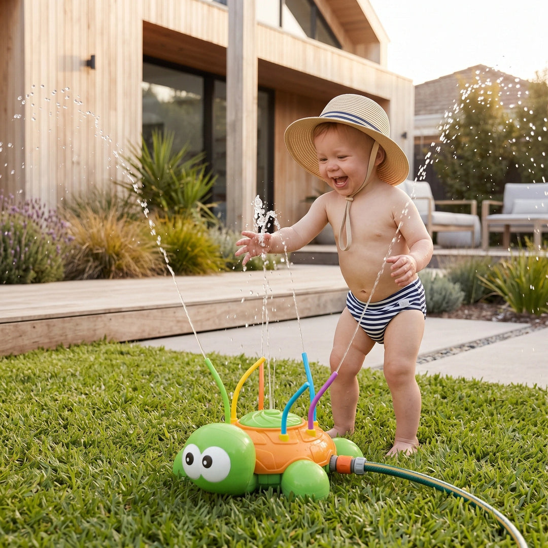 Tathra | Kids Turtle Water Sprinkler Toy with Rotating Garden Spray and Hose Connection - image 5