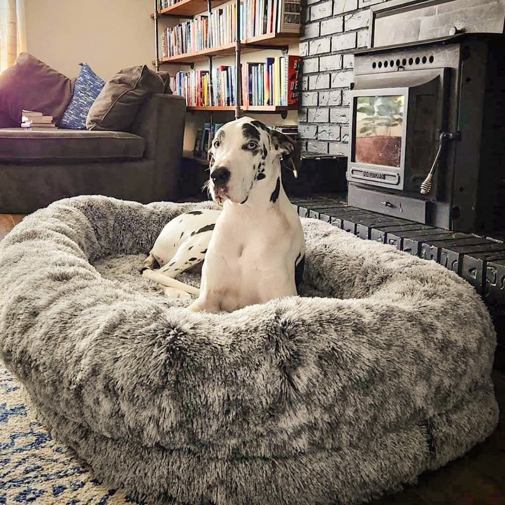 Inverloch | Extra Large Human Dog Bed with Faux Fur Throw - image 4