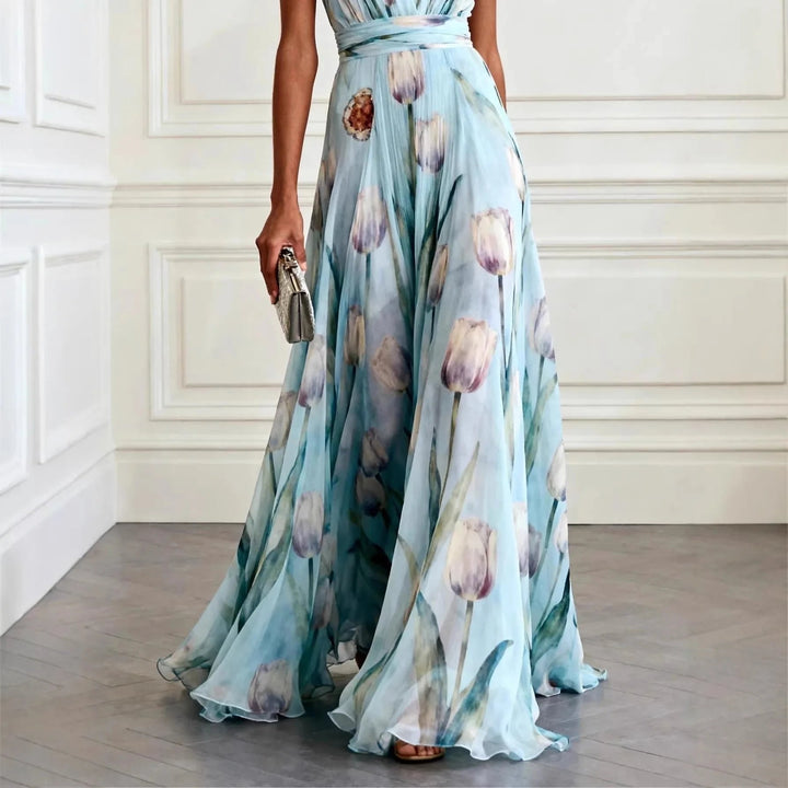 Anabel | Women's Sleeveless Chiffon Wrap Maxi Dress with Deep V-Neck - image 2