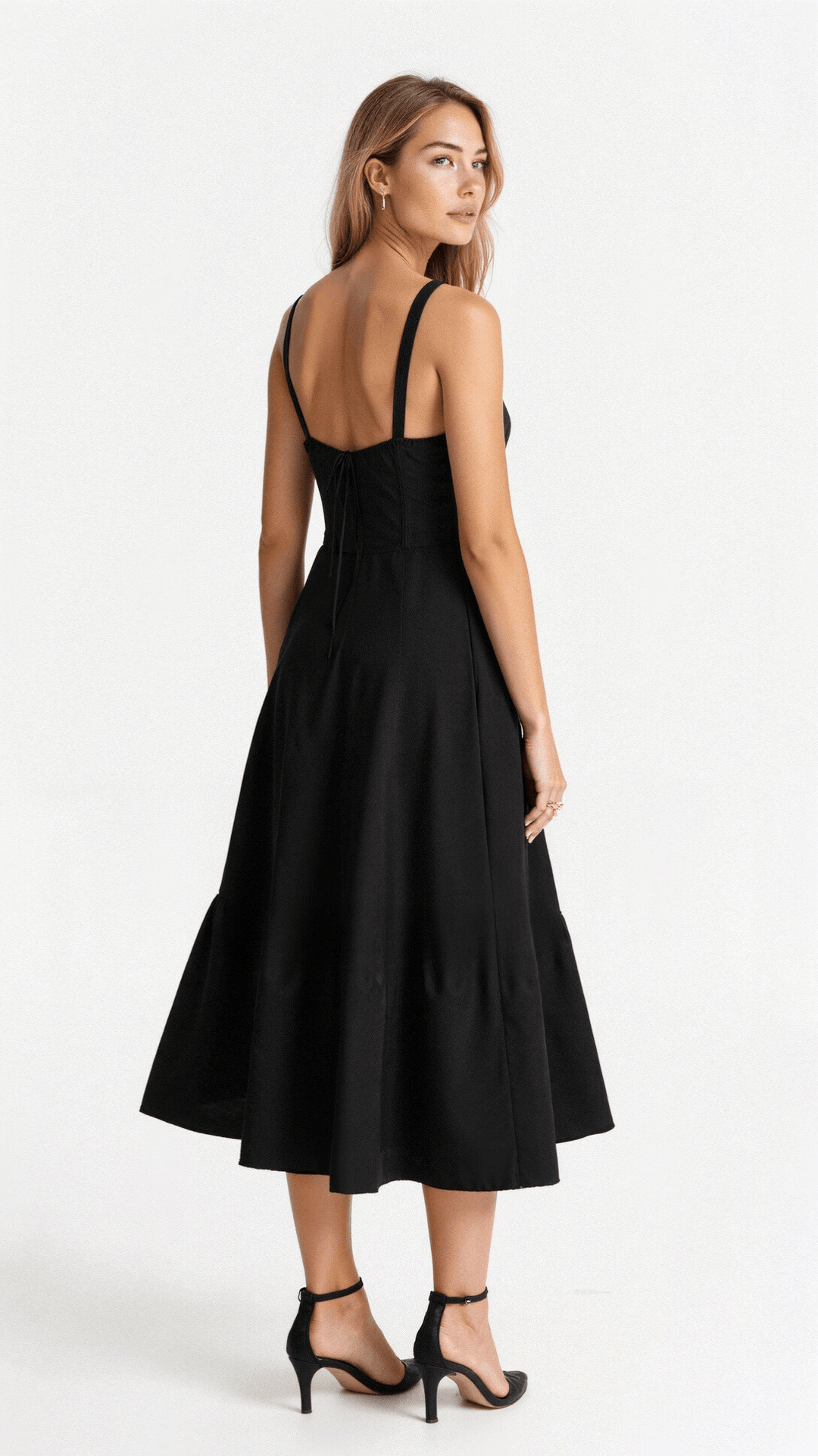 Alcina | Women's Floral Corset Midi Dress with Square Neck and Spaghetti Straps - image 4