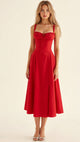 Alcina | Women's Floral Corset Midi Dress with Square Neck and Spaghetti Straps - image 10