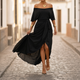 Angelica | Women's Off-Shoulder Midi Dress - image 2