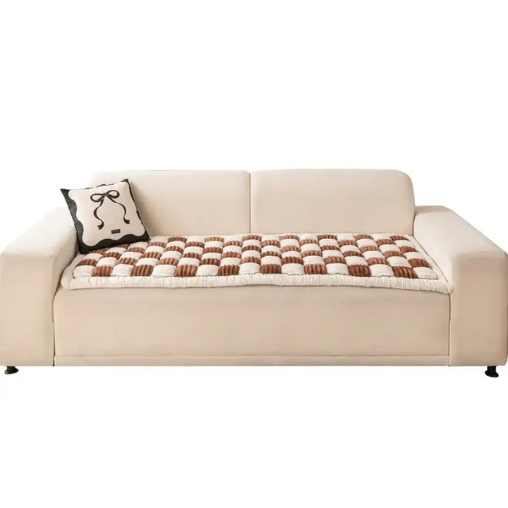 Kurnell | Cream Plaid Chenille Pet Mat and Couch Cover - image 27