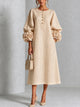 Fleurette | Women's Midi Dress with Round Neck and Puff Sleeves - image 7