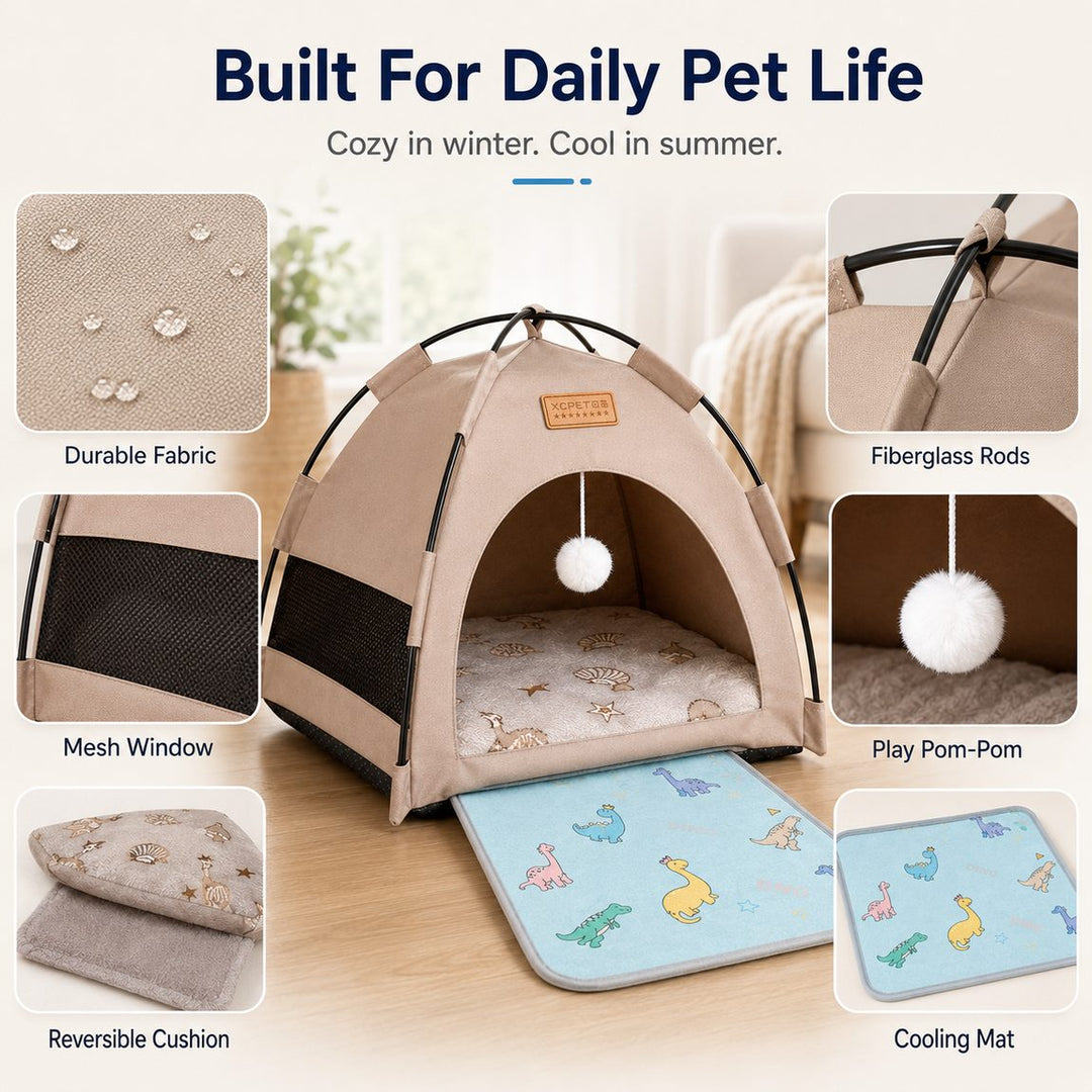 Frauke | Pet Tent Bed with Cooling Mat for Indoor Naps & Hot Weather - image 7